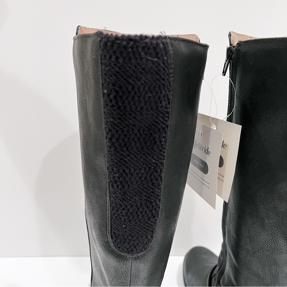 LifeStride Xtrovert Riding Boots Vegan Leather Wide Calf Black Size 8.5WIDE NEW - Picture 6 of 16
